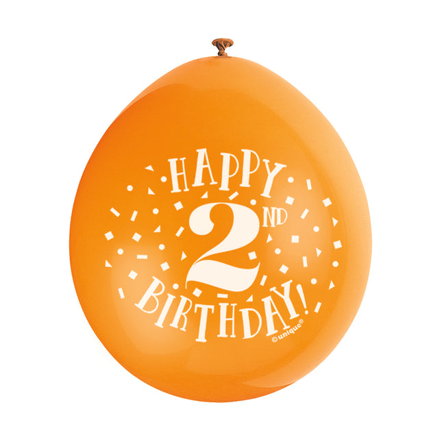 Luftballons Happy Birthday 2 Jahre 28cm 10Stk