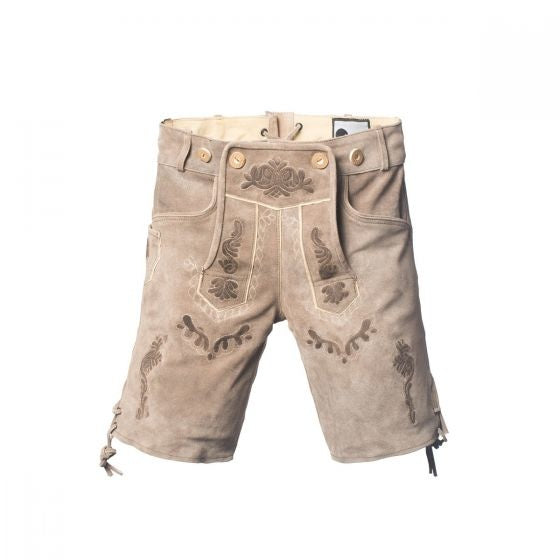 Lederhose Leder Short Hellbraun und Gürtel