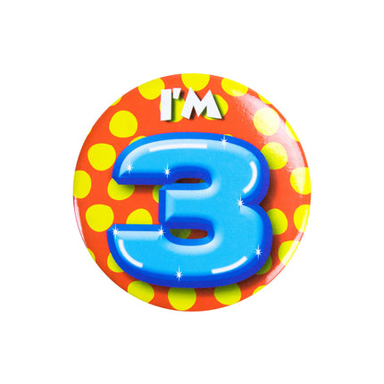 Ich bin 3 Button 3 Jahre 5,5cm