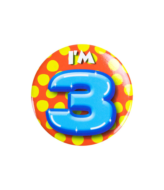 Ich bin 3 Button 3 Jahre 5.5cm