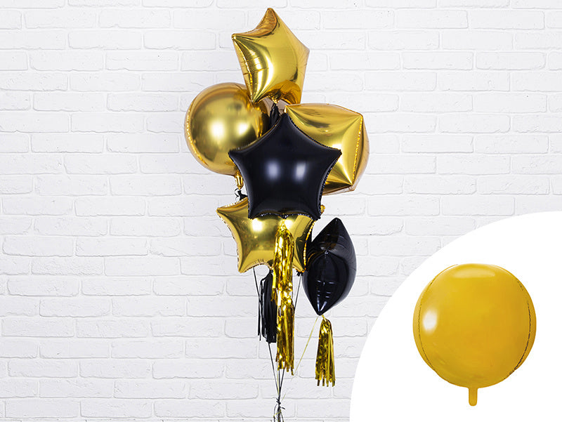 Helium Ballon Rund Gold Leer 40cm