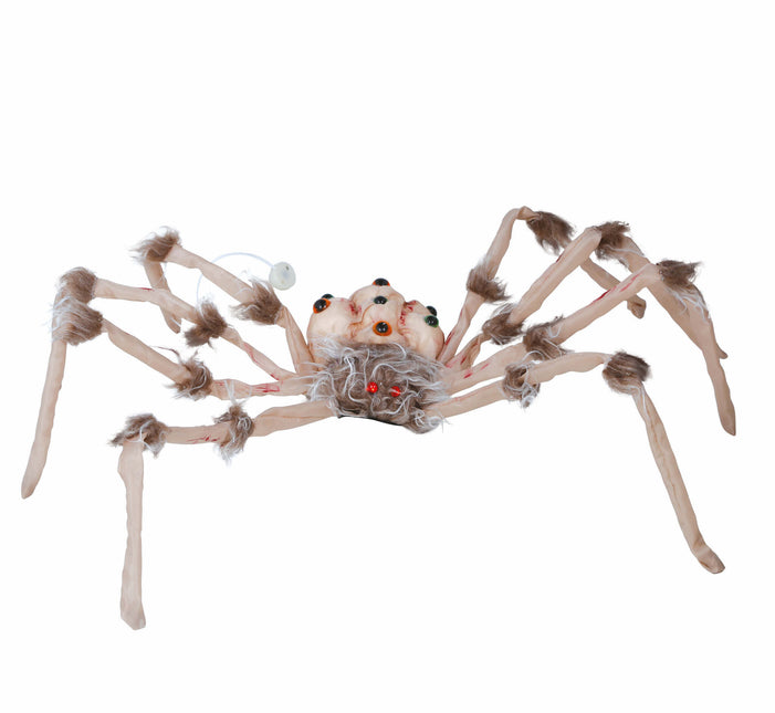 Halloween Fake Spinne mit Licht 80cm