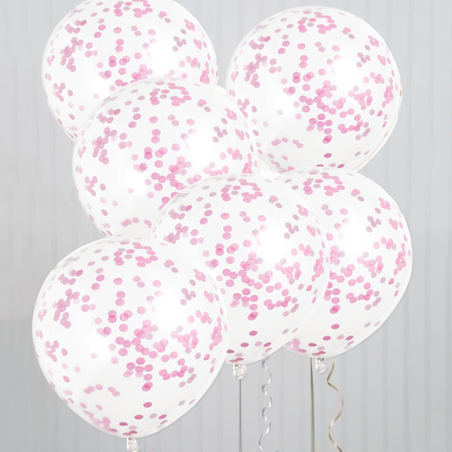 Konfetti Ballons Rosa 40cm 6Stk