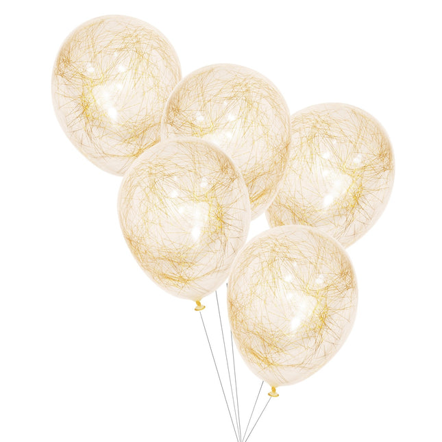 Gold Konfetti Ballon Engel Haar 30cm 5Stk