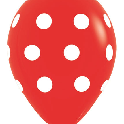 Ballons Polka Dots Rot 30cm 25Stk