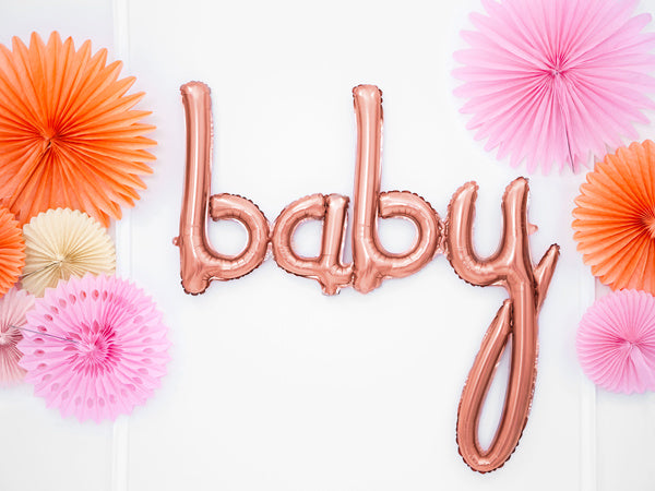 Buchstaben-Ballon-Set Baby Rose Gold Leer 75,5cm