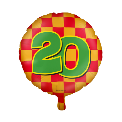 Heliumballon 20 Jahre Bunt Leer 46cm