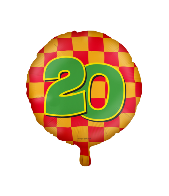 Heliumballon 20 Jahre Bunt Leer 46cm