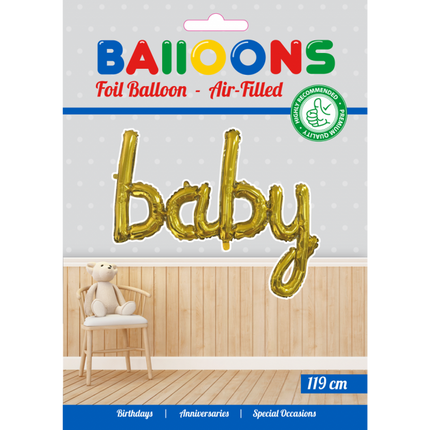 Folienballon Baby Gold 42cm leer