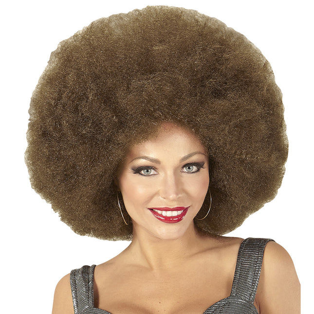 Braune Perücke Afro Extra Groß