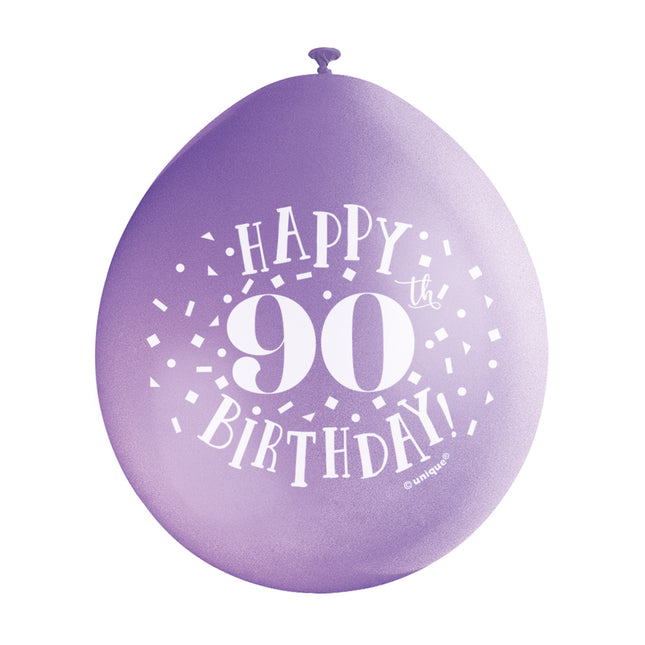 Luftballons Happy Birthday 90 Jahre 28cm 10 Stk.