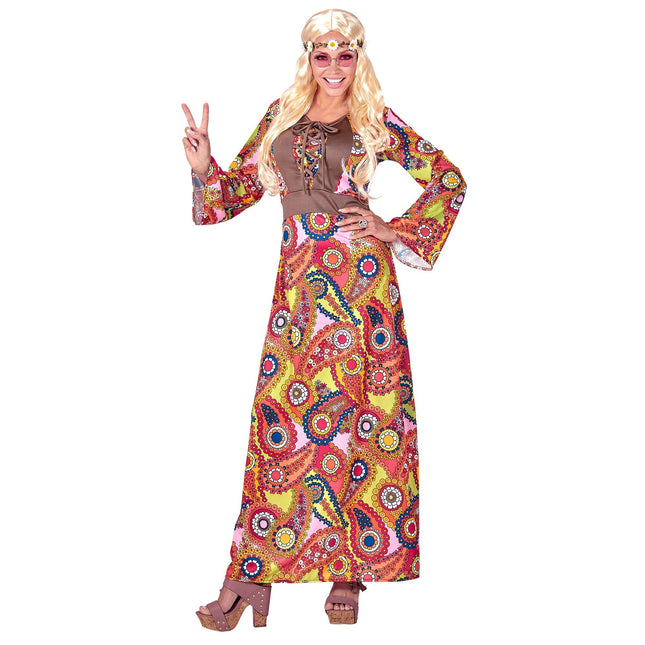 Hippie 60S Kleid Damen mit Korsett