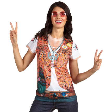 Flower Power Fotorealistisches Shirt Damen