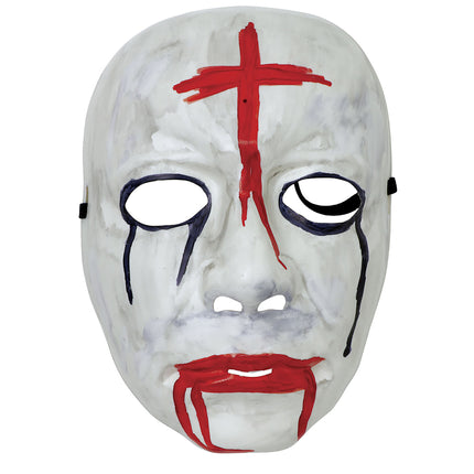 Rot Weiß Halloween Maske Kreuz