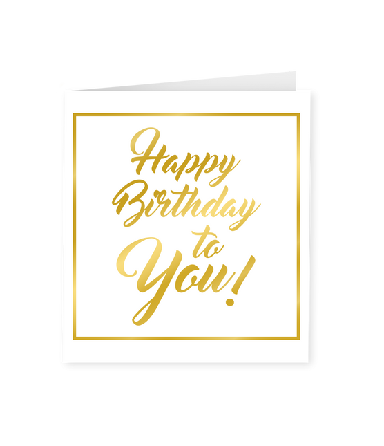 Karte Happy Birthday Gold Weiß 15cm