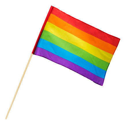 Regenbogen winkende Flagge 76cm