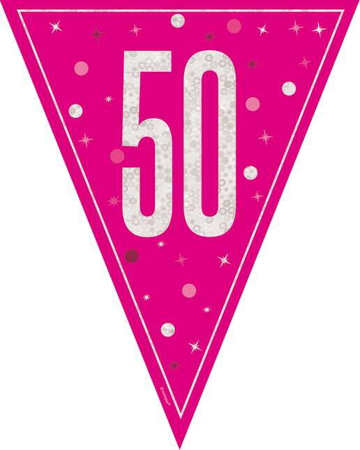 50 Jahre Girlande Rosa 2,5m