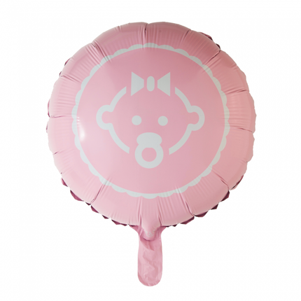 Heliumballon Baby Girl Hellrosa 45cm leer