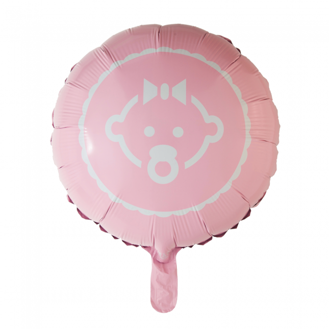 Heliumballon Baby Girl Hellrosa 45cm leer