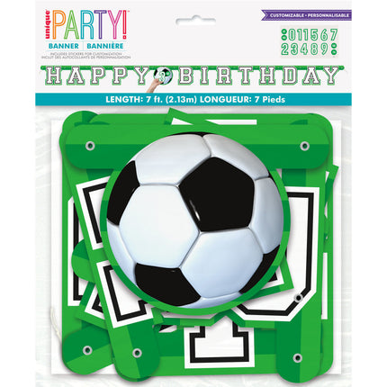 Fußball Buchstabengirlande Happy Birthday 2,13m