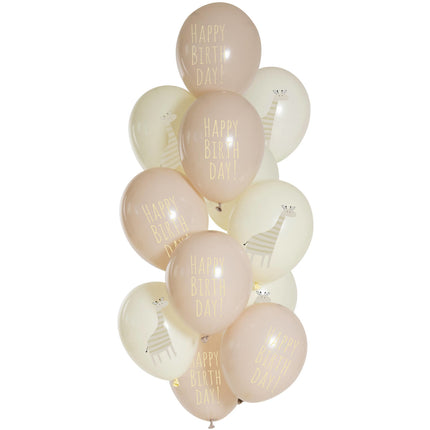 Alles Gute zum Geburtstag Ballons Giraffe 33cm 12Stück