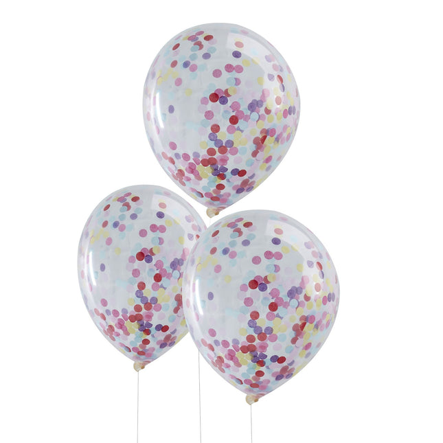 Konfetti Ballons Bunt 30cm 5Stück