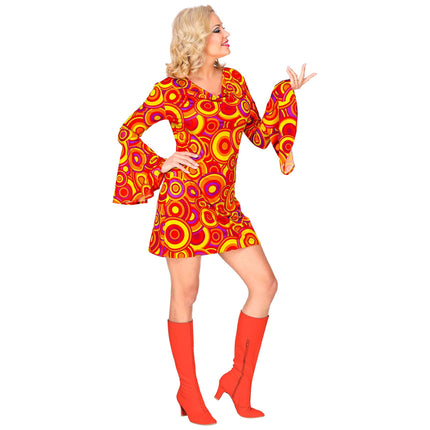 Disco 70S Kleid Orange Damen