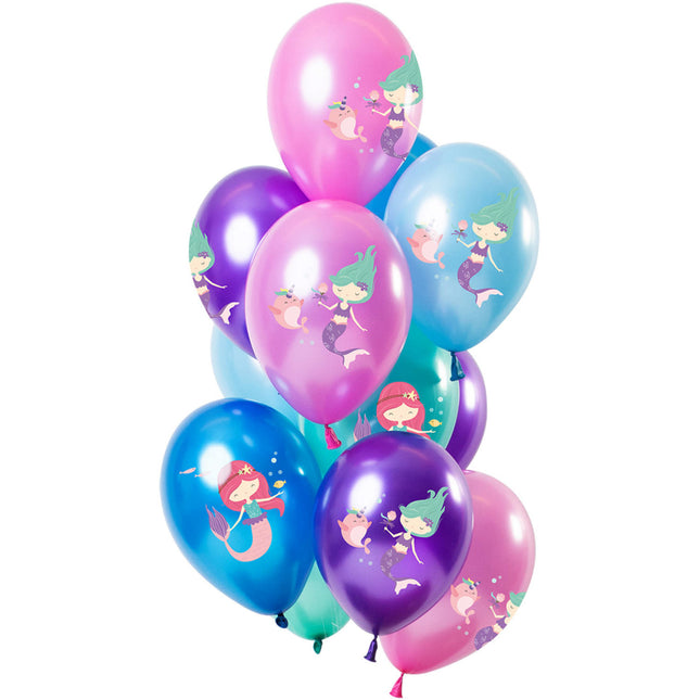 Meerjungfrau Ballons Metallic 30cm 12Stk