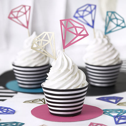 Cupcake Toppers Diamant 25,5cm 5Stk