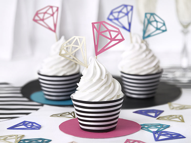 Cupcake Toppers Diamant 25,5cm 5Stk