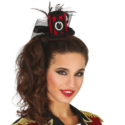 Halloween Tiara Mini Hut Schwarz Rot