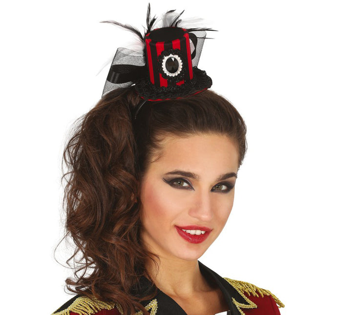 Halloween Tiara Mini Hut Schwarz Rot