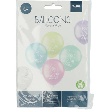 Ballons Make A Wish 33cm 6pcs