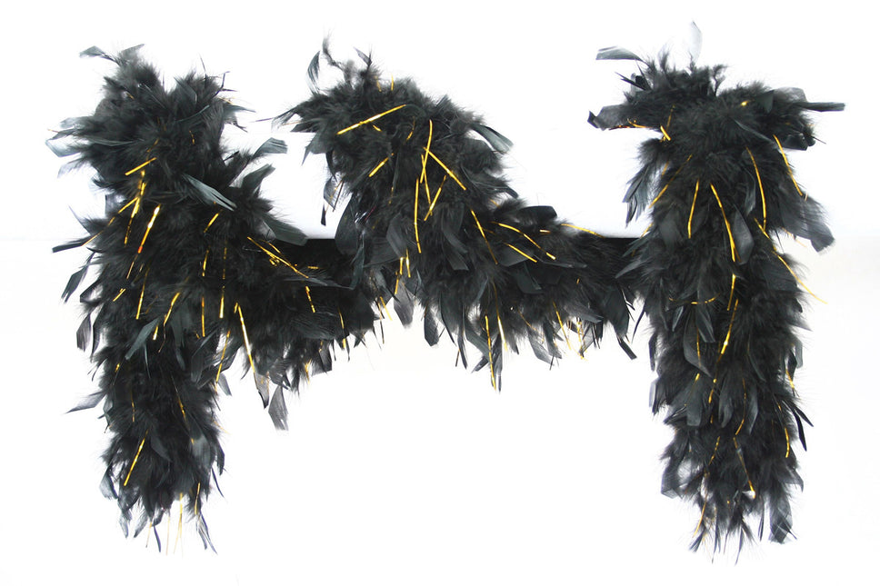 Schwarz Gold Boa Lang 1,8m