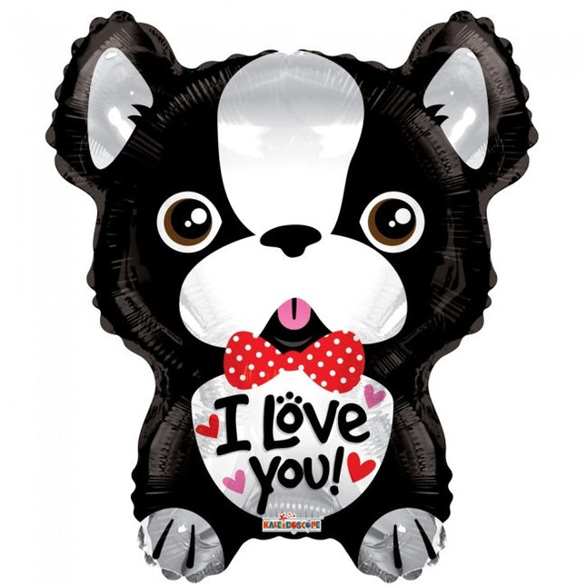 Helium Ballon Valentine Dog I Love You 45cm leer