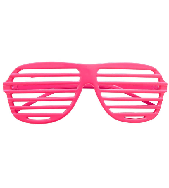 Neon rosa gestreifte Brille