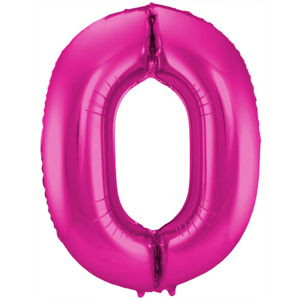 Folienballon Figur 0 Fuchsia Metallic XL 86cm leer