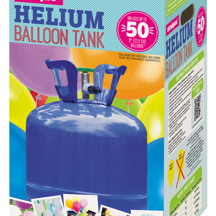 Heliumflasche mit 50 Luftballons und Schleife