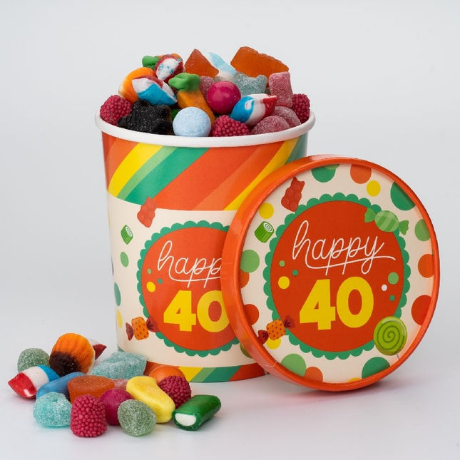 Buntes Bonbon-Tablett 40 Jahre 12cm