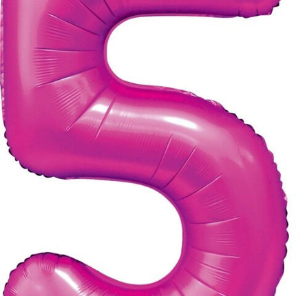 Fuchsia Nummer Ballon 5 Jahre Glanz 86cm