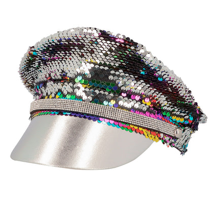 Kappe Reversible Regenbogen Silber