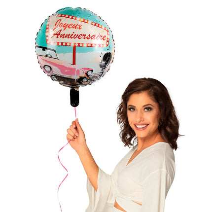 Joyeux Anniversaire Helium Ballon 50s Leer 45cm