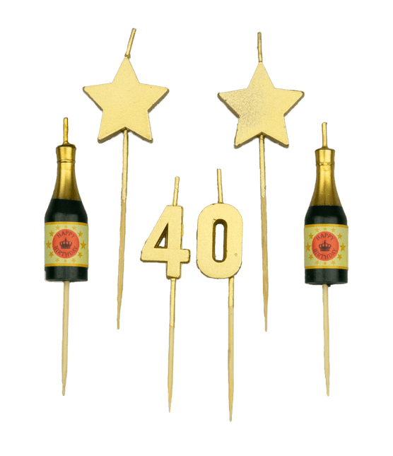 Kerzen 40 Jahre Champagner 17,5cm