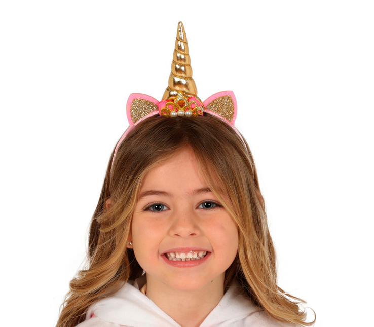 Einhorn Tiara Gold Kind