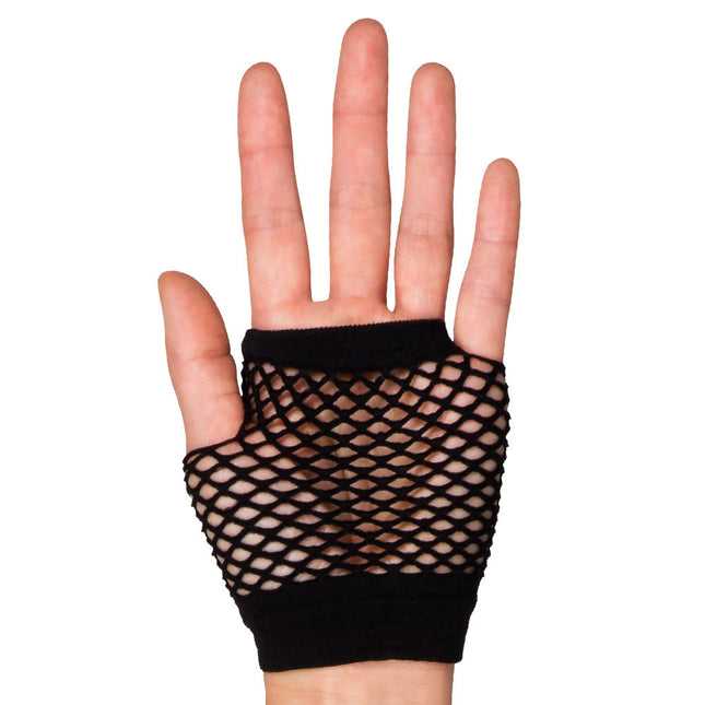 Handschuhe Fischnetz Schwarz Kurz