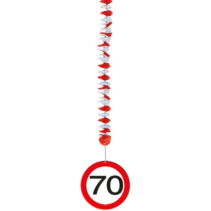 Hängende Dekoration 70 Jahre Verkehrsschild 75cm 3pcs