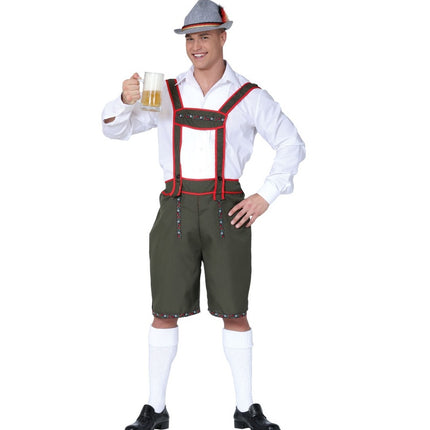 Dunkelgrüne Lederhosen für Männer