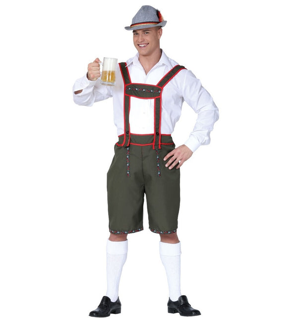 Dunkelgrüne Lederhosen für Männer