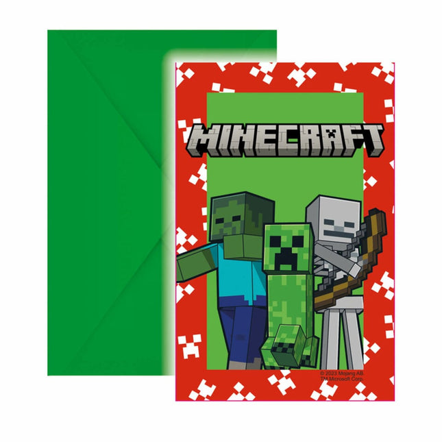 Minecraft Einladungen 6Stück