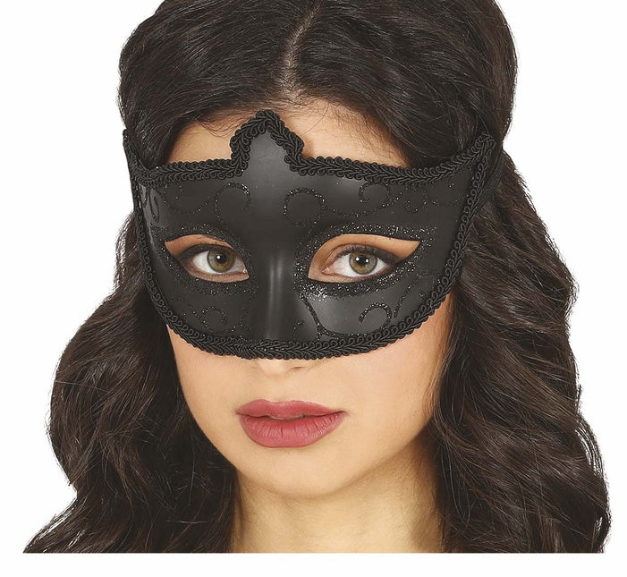 Schwarze Maske Glitzer